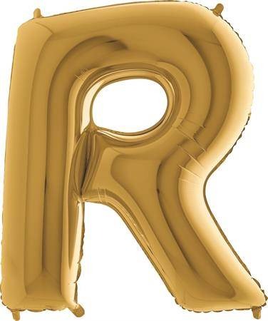 Nafukovací balónek písmeno R zlaté 102 cm Grabo