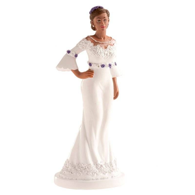 Svatební figurka na dort 16cm ona v romantických šatech Dekora