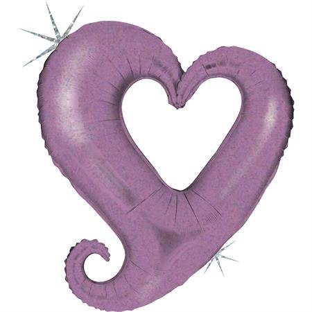 Nafukovací balónek fialové srdce 94 cm Grabo