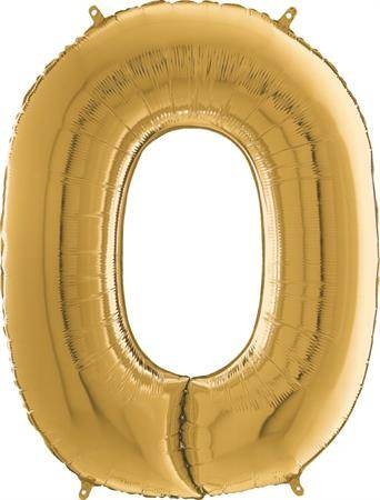 Nafukovací balónek číslo 0 zlatý 66cm Grabo