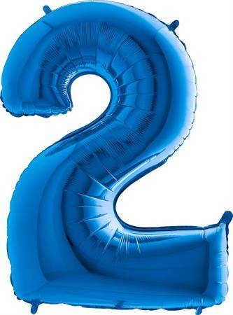 Nafukovací balónek číslo 2 modrý 102cm extra velký Grabo