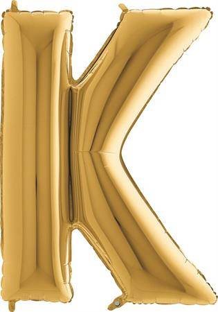 Nafukovací balónek písmeno K zlaté 102 cm Grabo