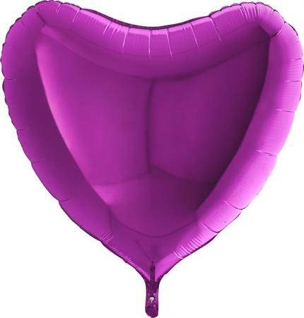 Nafukovací balónek fialové srdce 91 cm Grabo