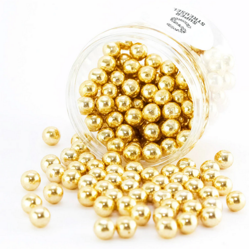 Čokoládové perly střední 180g zlaté Super Streusel