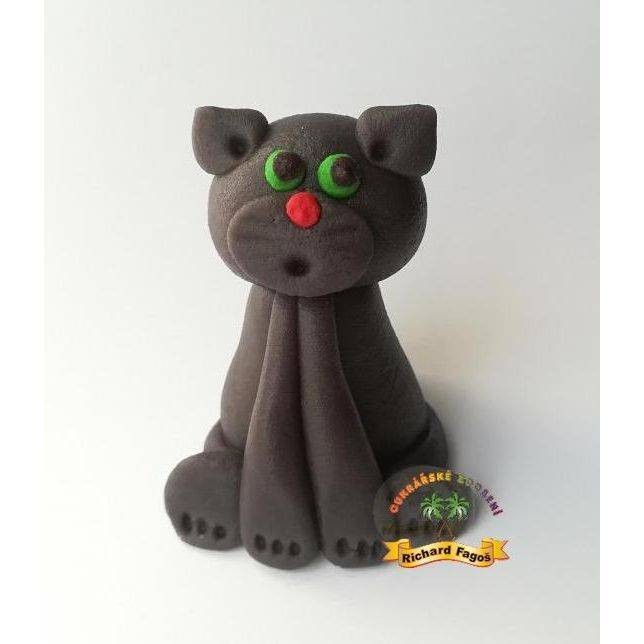 Figurka na dort kočka černá 5cm z kokosové hmoty Fagos
