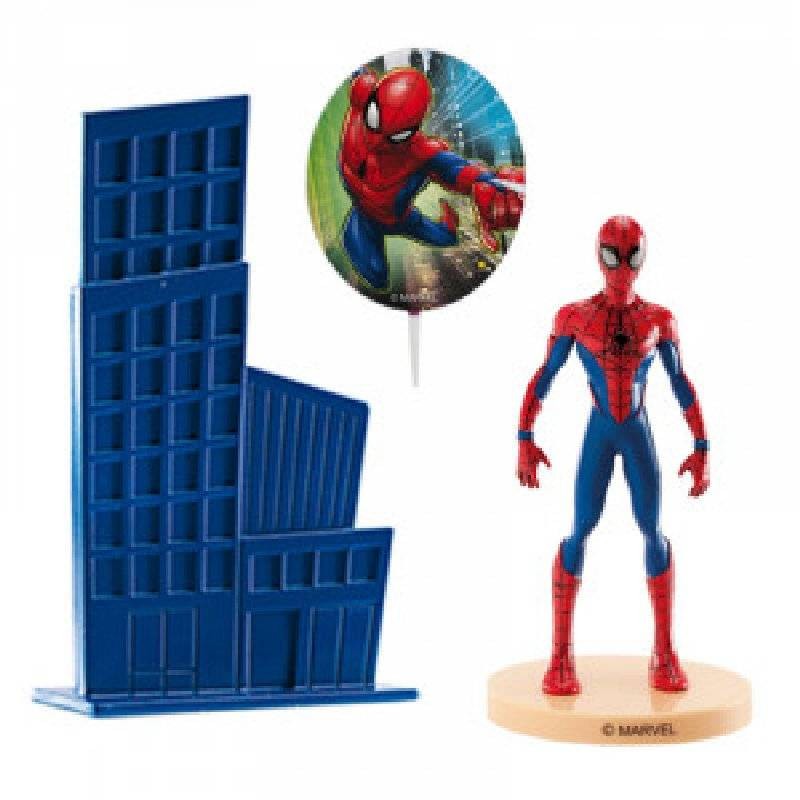 Figurka na dort Spiderman a město Dekora