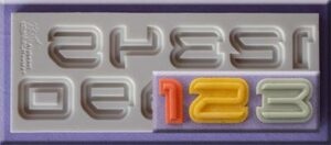 Silikonová formička číslice scifi Alphabet Moulds