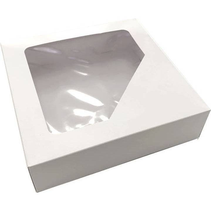 Krabice na zákusky bílá s okénkem (22 x 22 x 6 cm) dortis