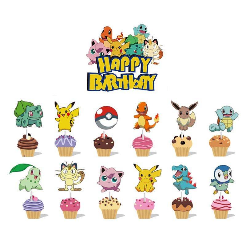 Zápich do dortu a muffinů 13ks Pokémon Cakesicq