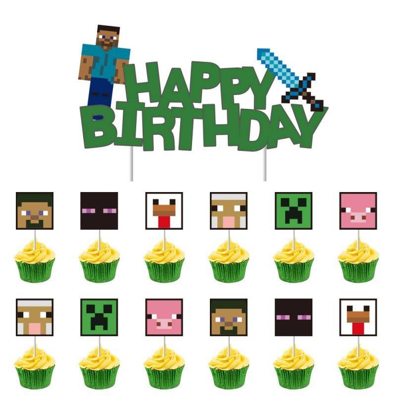 Zápich do dortu a muffinů 13ks Minecraft Cakesicq