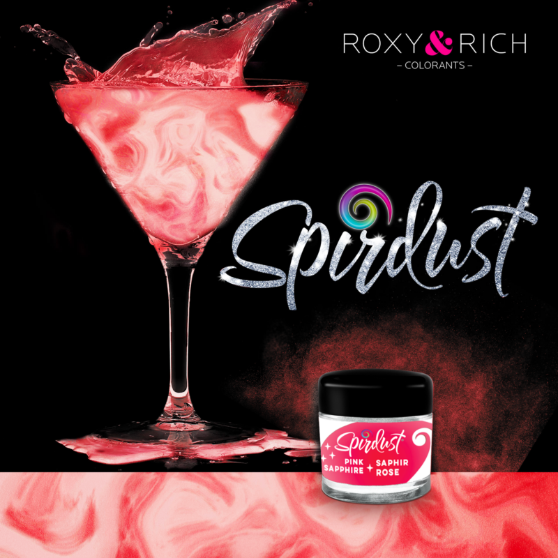 Metalická barva do nápojů Spirdust růžový safír 1
